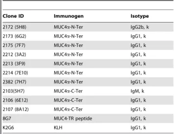 Figure 2. Comparative immunoblot analysis for MUC4 expression in various pancreatic cancer cell lines using various antibodies