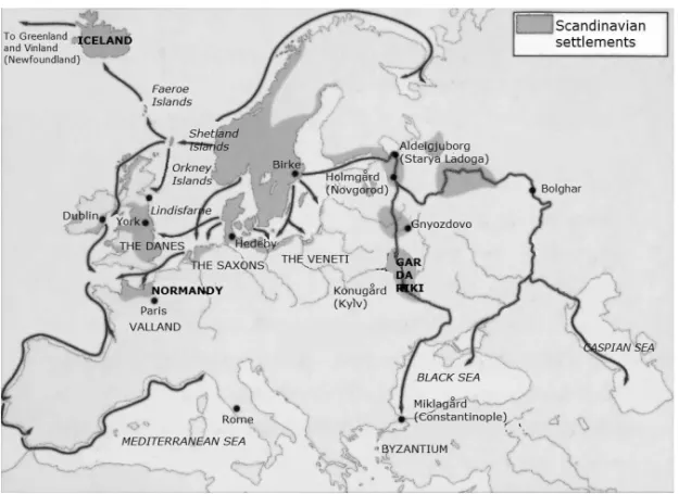 Fig. 1. The Viking trade routes. Source: [12, p. 10] 