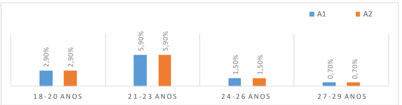 Gráfico 2- Intervalo de idades. 
