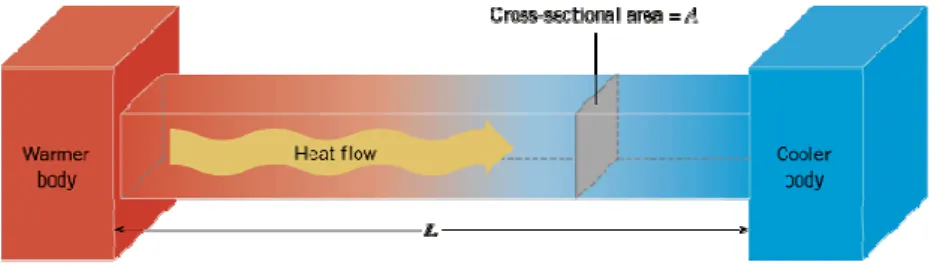 Figura 17: Esquematização do mecanismo de transferência de calor por condução [24]. 