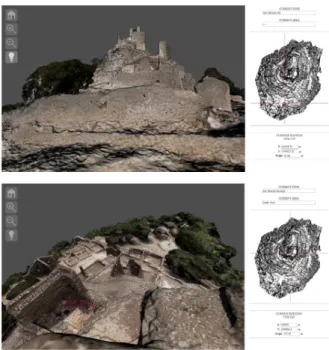 Figure 7: Two snapshots of bird’s eye navigation of San Silvestro model