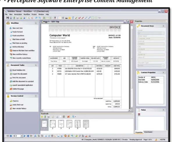Figura 10 – Plataforma Perceptive Software Enterprise Content Management 