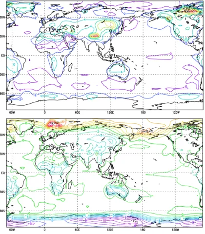 Fig. 2. Di ff erence of July (a) and January (b) surface temperature between 506 and 495 ka BP (Exp