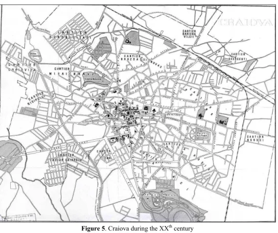 Figure 5. Craiova during the XX th  century   (Source: Victor, 1968)