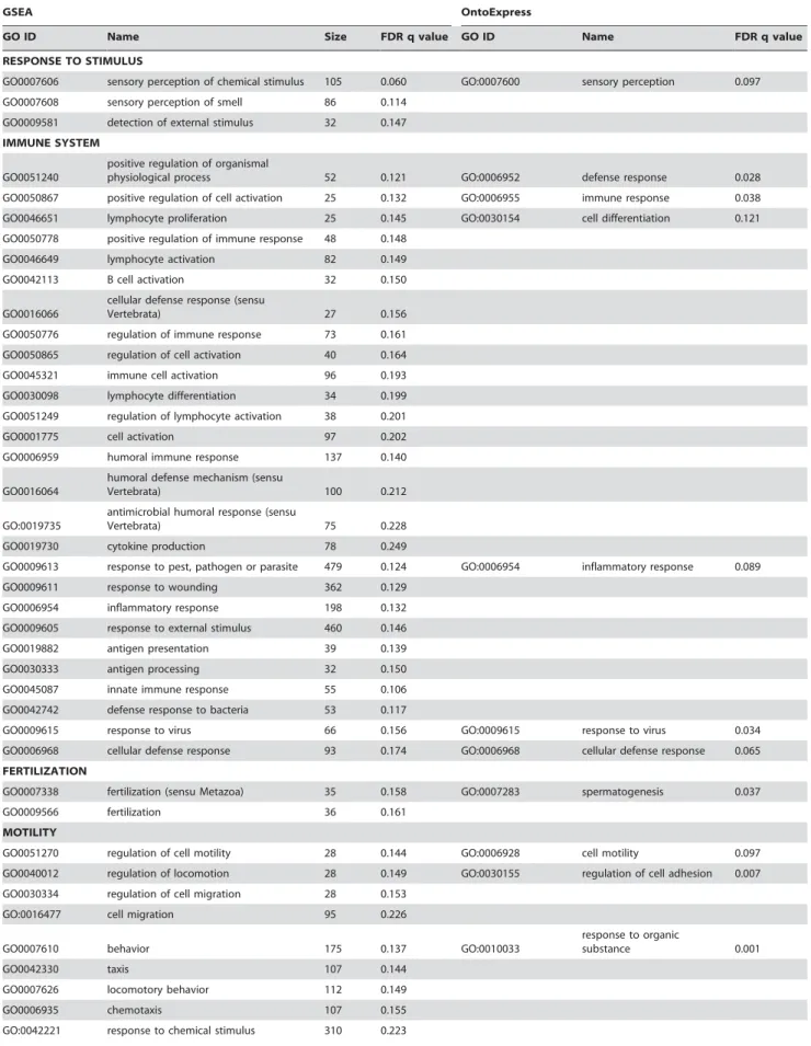 Table 8. Results of functional profiling of the endothelial cell data.