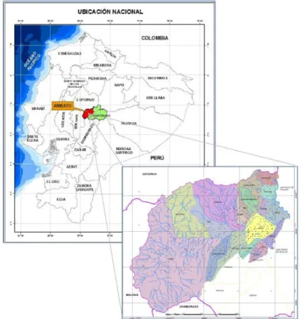 Figura 11. Ubicación del cantón Ambato, tomado del PDOT 2016 [30]