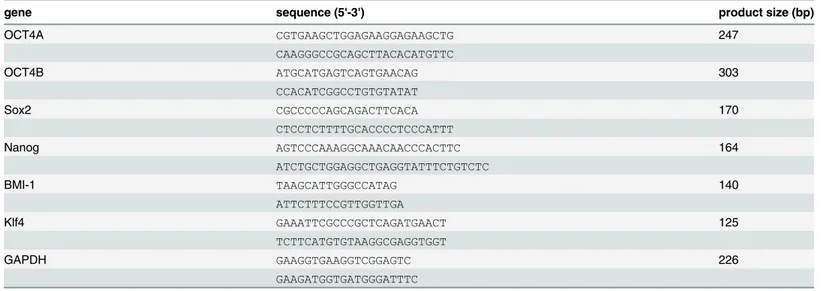 Table 1. Primers for RT-PCR and qRT-PCR.