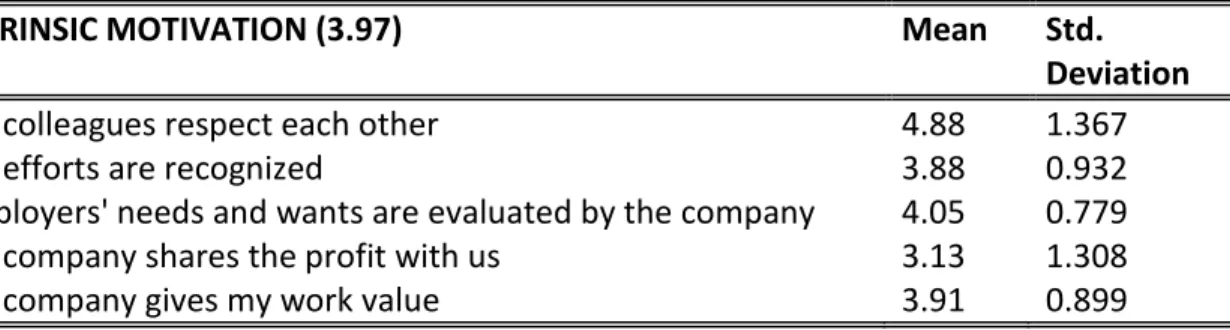 Table 5 Descriptive Results for Employee Self-Efficacy  