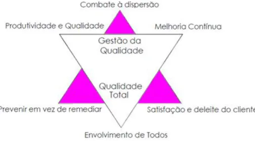 Figura 1 – Estrela da Qualidade, 6 pilares base da Qualidade (Ferreira, 2010)