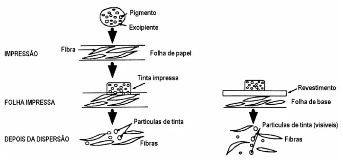 Figura 1.41.: Destintagem de papeis com diferentes características de acabamento  (McCool e Silveri, 1983)
