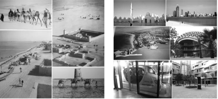 Figure 1. Abu Dhabi in history and Abu Dhabi today                                                                                                                    (photo: Milica Bajić Brković) 