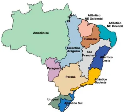 Figura 6.1 - Regiões Hidrográficas do Brasil de acordo com a Resolução CNRH nº 32,  de 15 de outubro de 2003