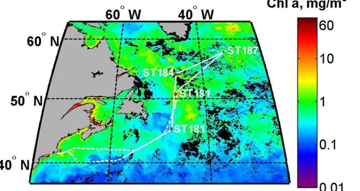 Fig. 1. Cruise track from the Knorr_11 study, with the location of stations marked in red