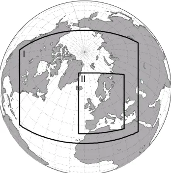 Fig. 3. Regions covered by the two DMI-HIRLAM nested models.