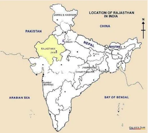 Figure 2. Location of Rajasthan in India 