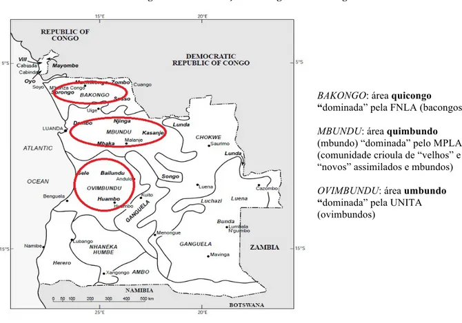 Figura   6    Figura 4.1. Distribuição etnolinguística em Angola 