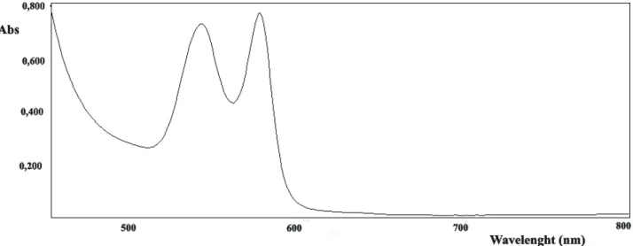 Figure 8. Absorption spectra of bovine hemoglobin isolated in the process of gradual hemolysis.