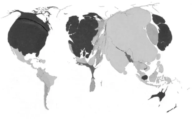 Fig. 1. Anamorphic map showing countries’ 2020 GDP [10] 
