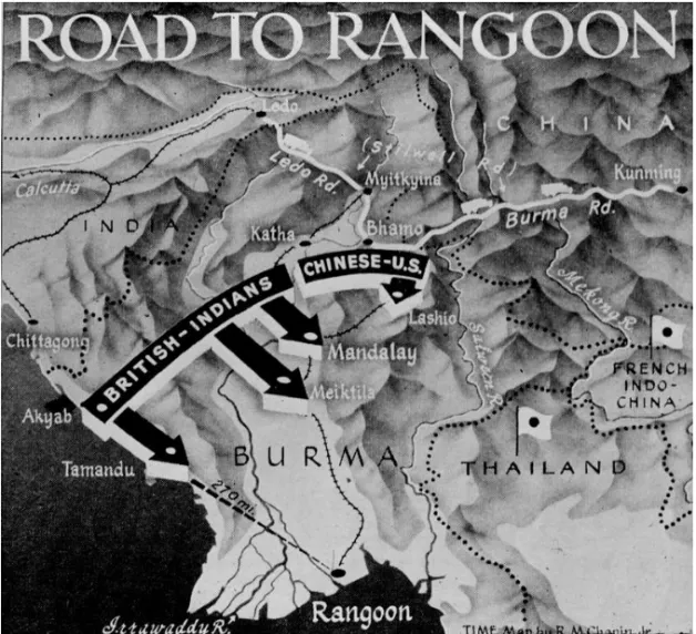 Fig. 3. The Ledo (Stilwell) road (a wartime map) 