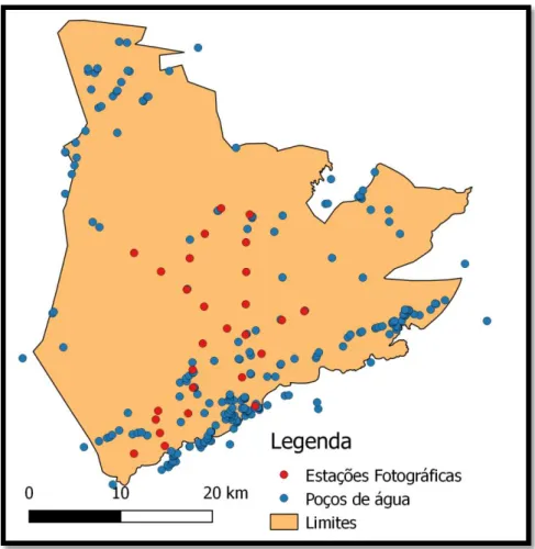Figura 2-1: Parque Nacional da Serra da Capivara, com a localização das armadilhas  instaladas durante a amostragem de 2007 