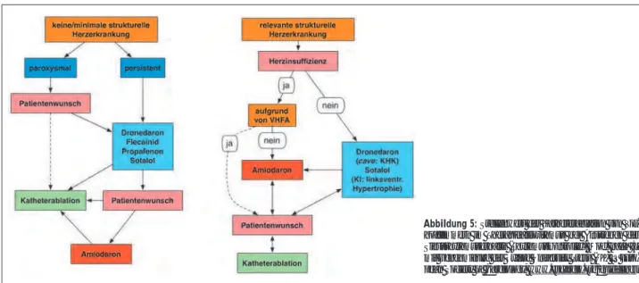 Abbildung 5: Stellenwert der Katheterablation von Vor- Vor-hofflimmern im Therapiealgorithmus bei Anstreben des Sinusrhythmuserhalts (Rhythmuskontrolle)