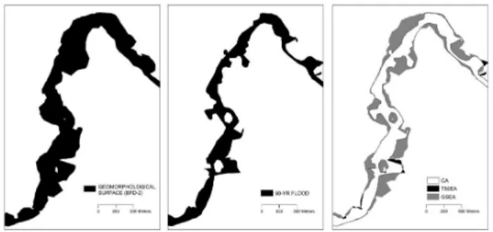 Fig. 6. Boxplots of the four variables involved in the river reach classification for the three geomorphological valley types.
