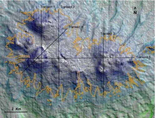 Fig. 6. Map showing the location of transect profiles.