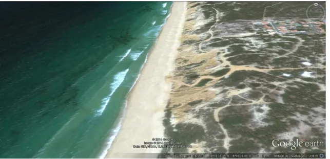 Figura 3.7. Imagem aérea da Praia da Galé- Fontainhas 