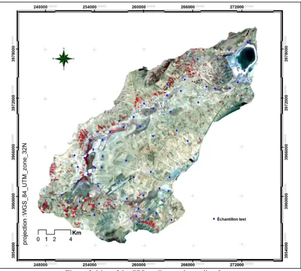 Figure 2. Map of the GPS readings and sampling frame 