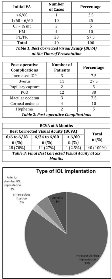 Table 1: Best Corrected Visual Acuity (BCVA)   at the Time of Presentation 