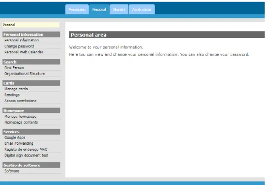 Figure 1. University’s online platform. 