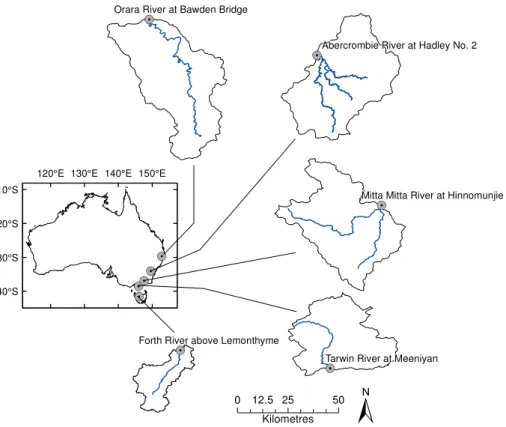 Figure 1. Map of catchments used in this study.