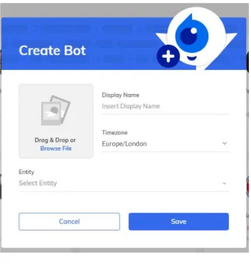 Figure 4 - Bot creation dialog 