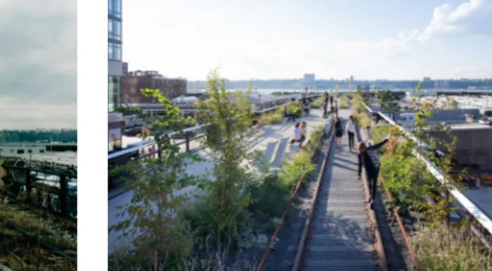 Figura 3.3 - High Line em Nova Iorque, (antes)   Figura 3.4 - High Line em Nova Iorque, (depois) 