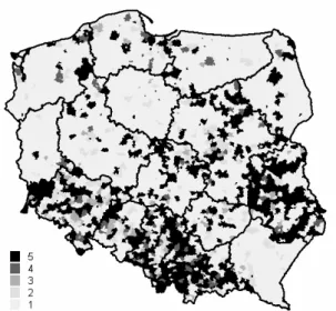 Fig. 2. Average annual coverage of local land  development plans in gminy in Poland in 