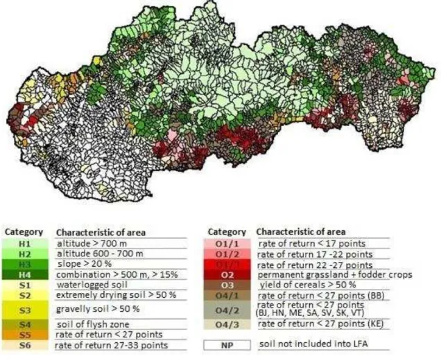 Figure 6. Image of Less Favoured Areas in Slovakia  Obrázok  6.  Zobrazenie znevýhodnených oblastí na Slovensku