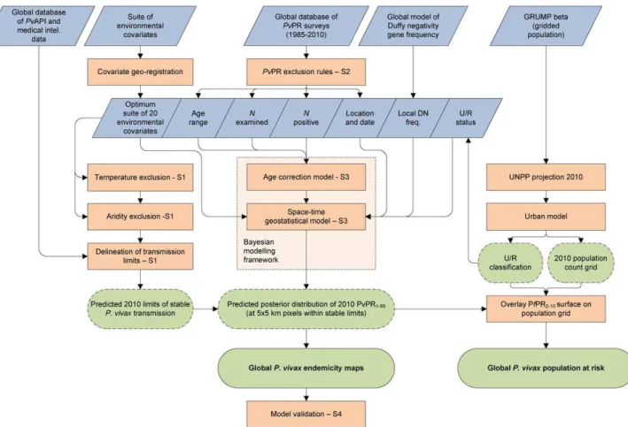 Figure 1. Schematic overview of the mapping procedures and methods for Plasmodium vivax endemicity