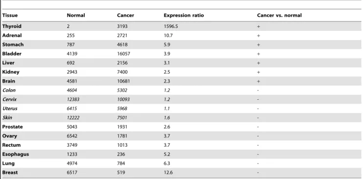 Table 2. Mean absolute expression of human USP26 protein in an array of human normal and neoplastic tissues.