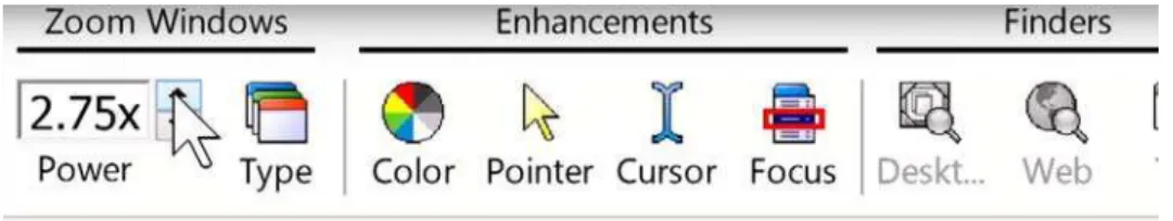 Figure 2.  ZoomText additional fractional levels 