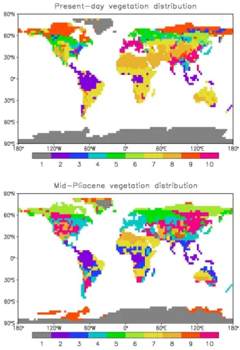 Fig. 4. Mid-Pliocene sea surface temperature imposed on the AGCM during February and August.