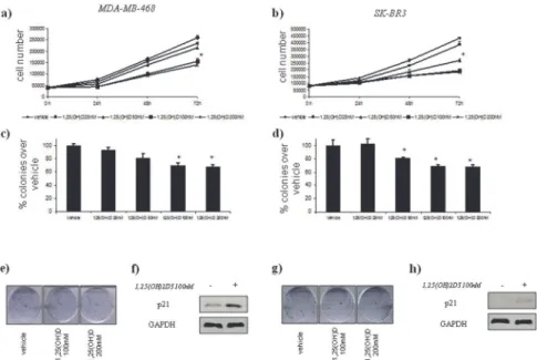 Fig 2. Vitamin D anticancer effects in vitro on ER( – ) breast cell lines with AA Cdx2 status