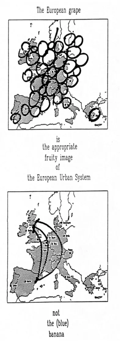 Figure 1. The Banana and  the European Bunch of  Grapes (Source: Kunzmann  and Wegener 1991a)