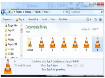 Fig. 14. The music folder  E. Saving Faces 