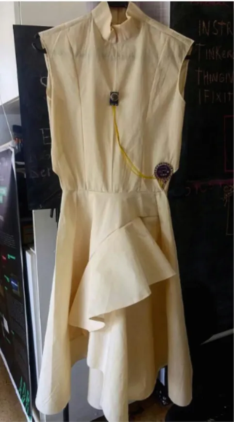 Fig. 2. Wearable attached with lilypad board and sensor
