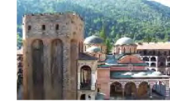 Fig. 4 e 5: Maciço de Rila e Mosteiro de Rila (Bulgária) 