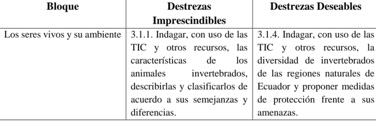 Tabla 10: Las TIC en las destrezas imprescindibles en el área de Matemática 