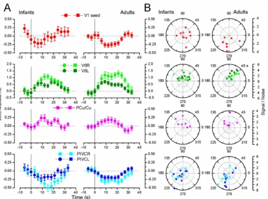 Fig 3. Average time-course and individual Signal to Noise ratio of the motion BOLD response