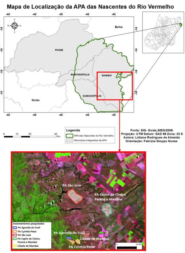 Figura 1 - Mapa de localização da APA Nascentes do Rio Vermelho 