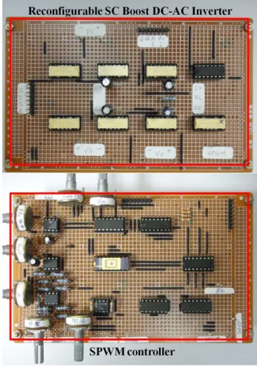 Fig. 6.  Prototype circuit of reconfigurable SC boost inverter. 