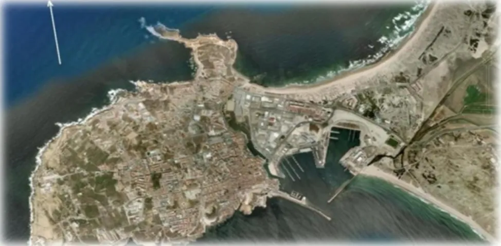 Figura 1. Vista aérea da Península de Peniche (Google Maps, 2012)